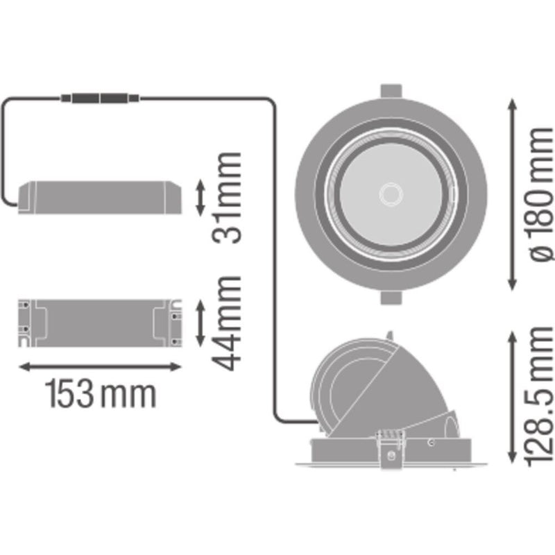 Ledvance - Downlight/Strahler/Flutlicht LED-Einbaustrahler SPOT VARIODN17035W3K 3000K