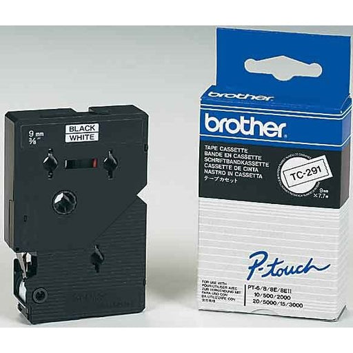 Brother - Schriftband Schriftbandkassette TC-291 BF.weiß/DF.schwarz