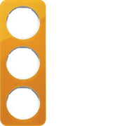 Berker - Abdeckrahmen Rahmen 3-fach 10132339 orange tr./polws glz