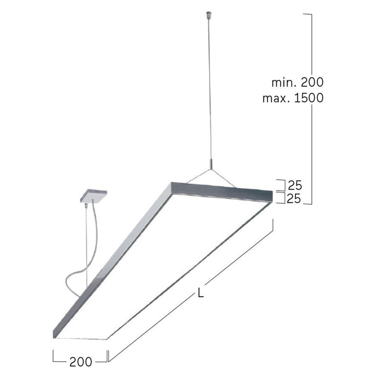 Lightnet - Pendelleuchte LED-Pendelleuchte CG4AEL-830H-L1500-YC 3000K, silber