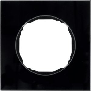 Berker - Abdeckrahmen Rahmen 1-fach 10112616 flach Glas schwarz