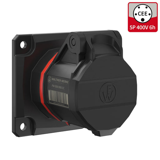Walther Werke - CEE-Anbausteckdose (IEC 60309) CEE NEO Anbaudose gerade FW410506CC 16A 5P 6h IP54