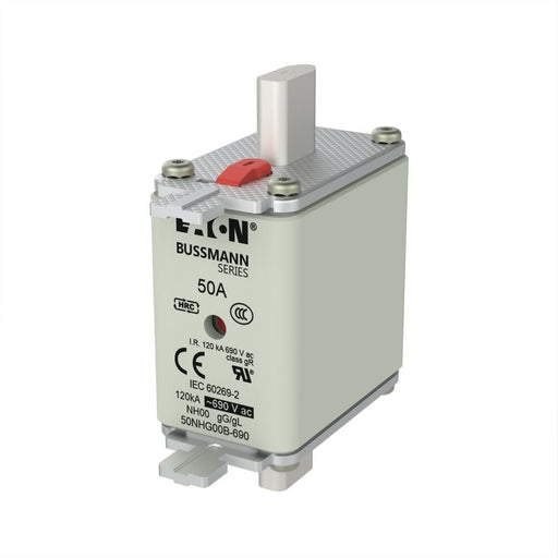 Eaton - Messersicherung Sicherungseinsatz Nieders. 50NHG00B-690 50A AC 690V 120kA − 3 Stück