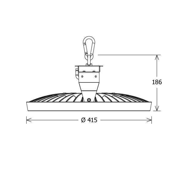 LTS Licht&Leuchten - Pendelleuchte LED-Hallenleuchte FLCK-P 415.150.40 si 4000K 66°silber