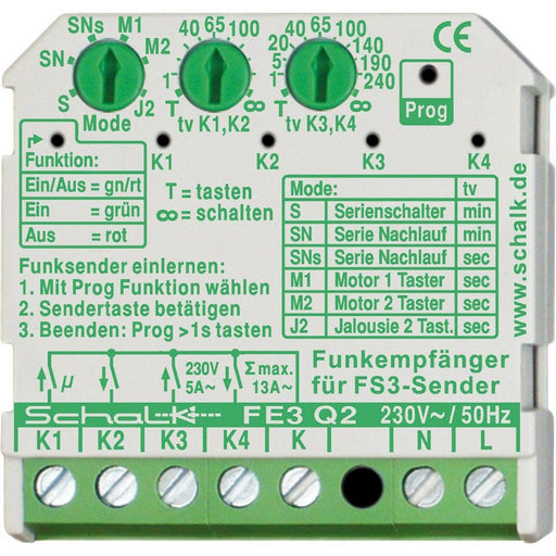 Schalk - Funkempfänger Funk-Empfängerschalter UP FE3 Q2 4-Kanal − 1 Stück