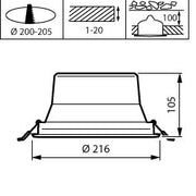 Philips Lighting - Downlight/Strahler/Flutlicht LED-Downlight DN142B #10909400 4000K, DALI, EB3h