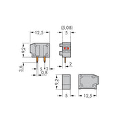 WAGO - Leiterplattenklemme 2LeiterLeiterplattenklemme 235-714 0,75mm² − 100 Stück