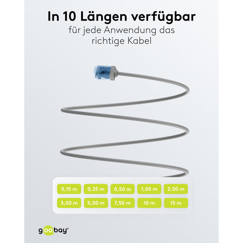 Goobay - Patchkabel Kupfer Patchkabel U/UTP Cat6 74219 Ultraflexibel,slim,g