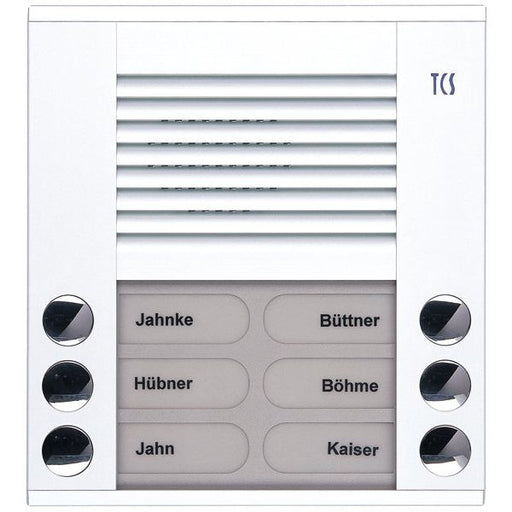 TCS Tür Control - Türstation für Türkommunikation Audioaußenstation 2-reihig PES06-WS/04 6 Tasten AP weiß
