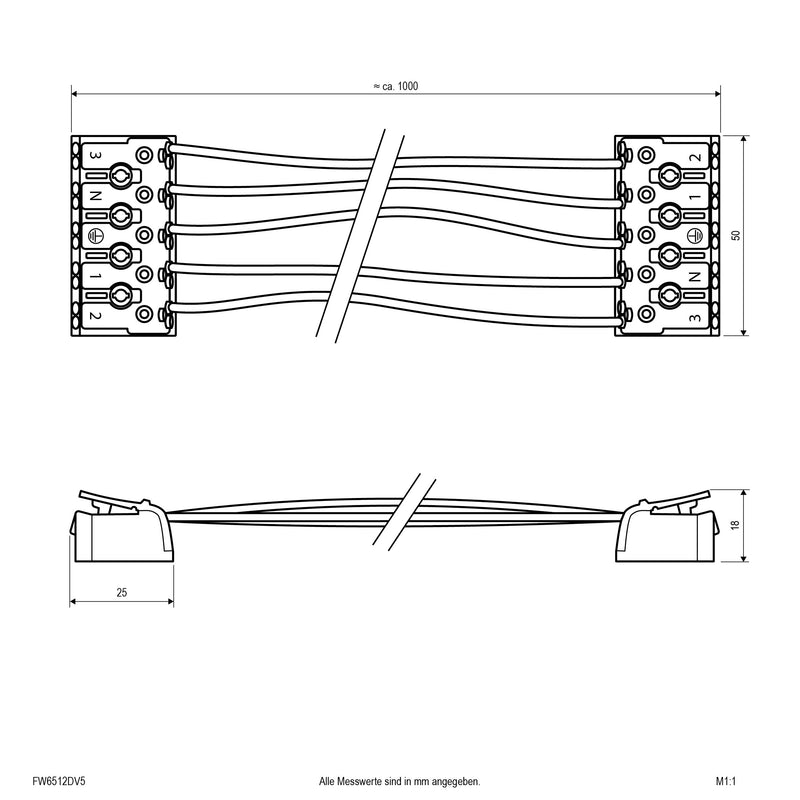 EVN Lichttechnik - Mechanisches Zubehör/Ersatzteile für Leuchten Durchgangsverdrahtungsset FW6512DV5