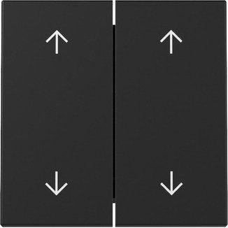 Gira - Abdeckung/Bedienelement für Installationsschalterprogramme Wippe 2f Pfeile 3297005 Schwarz m