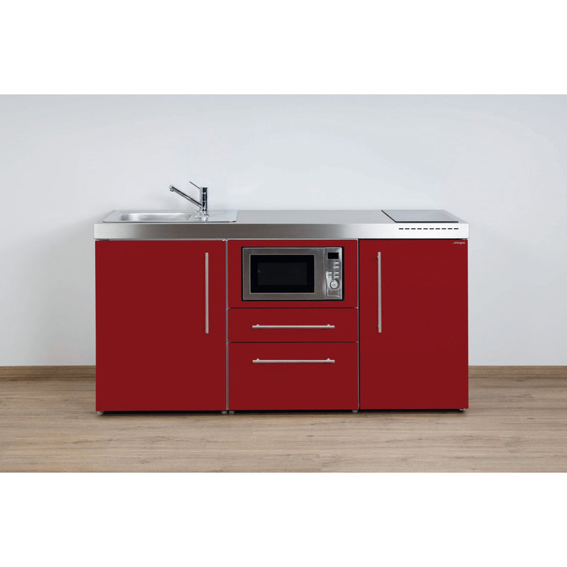 Stengel - Mini-Küche Miniküche Premiumline MPMBR170KSMWIKFreBlS Bordeauxrot