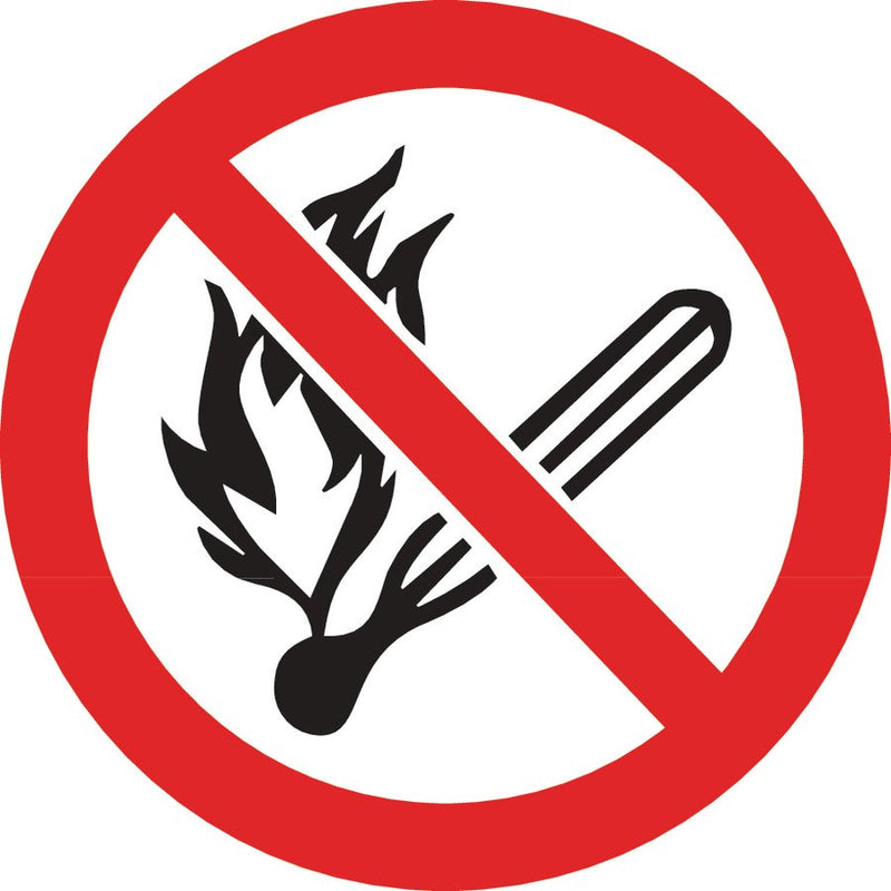 HellermannTyton - Warn-/Hinweisschild Etikett PS5-C-150-WH (10) Feuer, Rauchen verb. − 10 Stück
