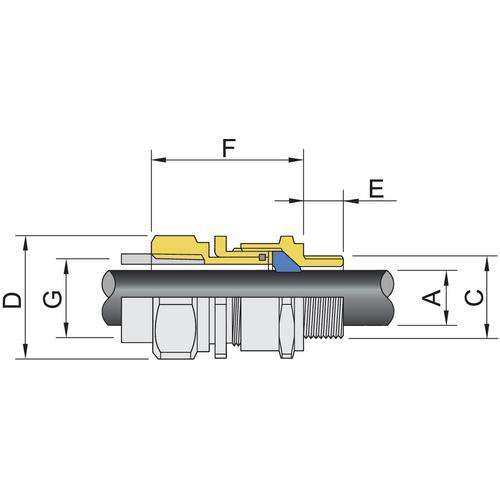 Stahl - Kabelverschraubung CMP Kabelverschraubung 243629 17 26,30 mm