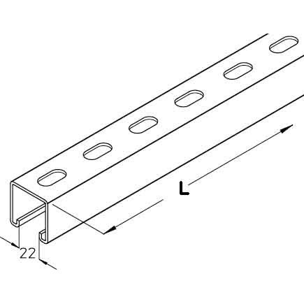 PohlCon (Puk) - Stiel/Profilschiene Konsolhalter-Schiene KHA 8-02F