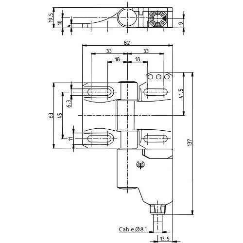 Bernstein - Scharnierschalter Sicherheitsscharnier SHS3-U15Z-KA5-R