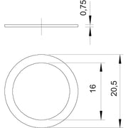 OBO Bettermann - Dichtring, flach Druckring 107 D PG16 GTP Stahl,gal.vz − 100 Stück