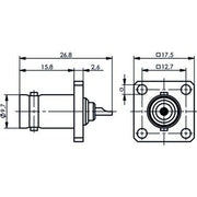 Telegärtner - Koax-Steckverbinder BNC-Flanschbuchse 100023397 50Ohm löt