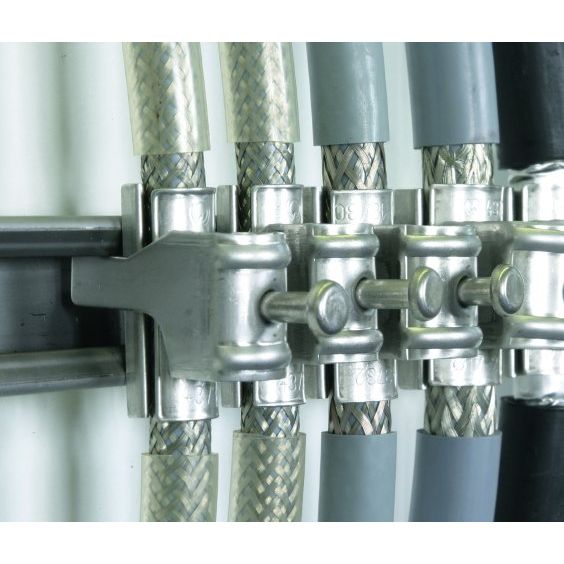 DEHN - Anschlussklemme für Blitzschutz Schirm-Anschlussklemme SAK 21 AS V4A Rd 17-21mm − 10 Stück