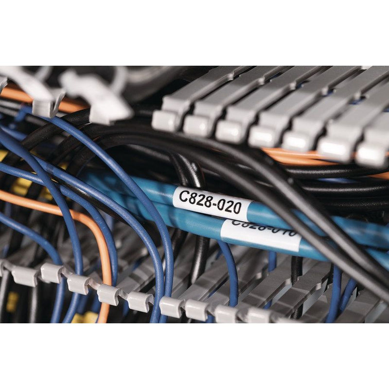 HellermannTyton - Kabelmarkierungssystem Etiketten TAG22TD3-896-WHCL weiss/transparent − 2500 Stück