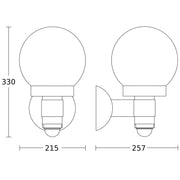Steinel - Decken-/Wandleuchte Sensor-Außenleuchte L 115 S anthrazit 257 x 215 x 330 mm