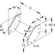Niedax - Bogen für Kabelrinne Universal-Fallstück RFDU 110.100-1.5S OV 2x45°, 110x100mm