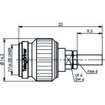 Telegärtner - Koax-Steckverbinder TNC-Kabelstecker 50Ohm 100023707 cr/cr, G8 (RD-316)