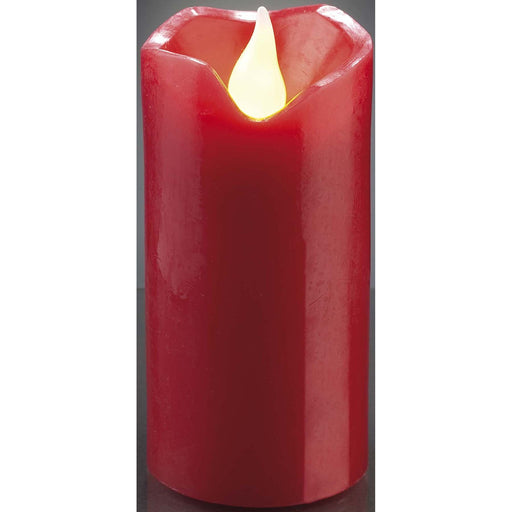 Hellum - Festbeleuchtung LED-Wachskerze H:9,5cm 572131 rot batterieb