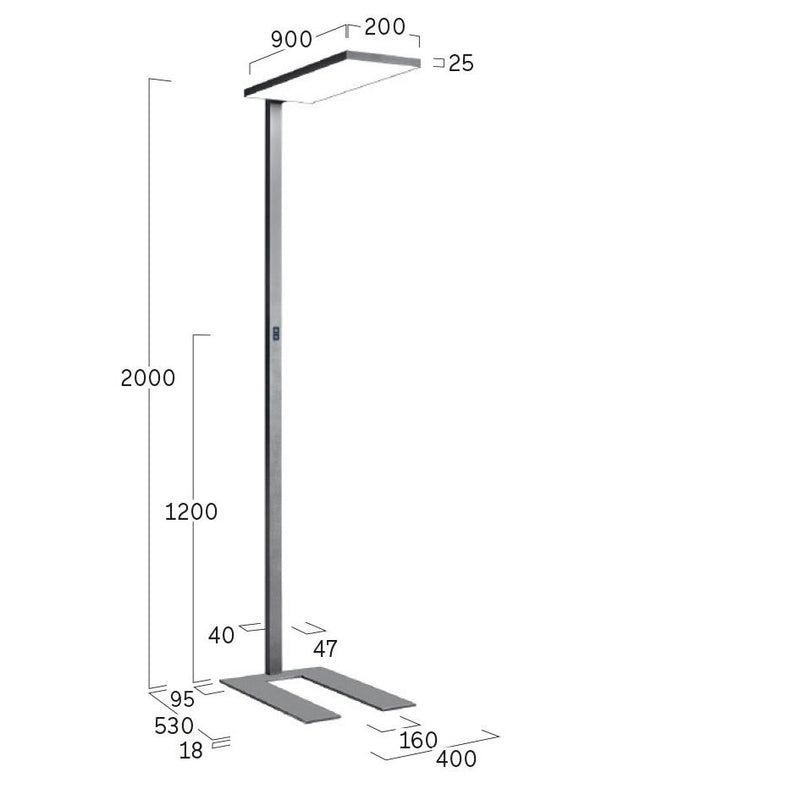 Lightnet - Stehleuchte LED-Stehleuchte CF1ABX-835H-L900-U-A 3500K, schwarz