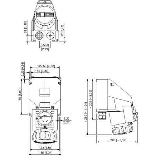 Stahl - Explosionsgeschützte CEE-Steckdose (IEC 60309) Schaltersteckdose 8571/11-409-S#276195 32 A blau 9h