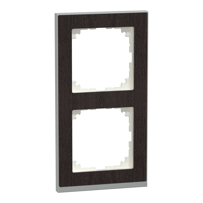 Merten - Abdeckrahmen Decor-Rahmen 2-fach MEG4020-3671 Wenge/aluminium