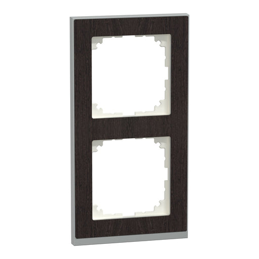 Merten - Abdeckrahmen Decor-Rahmen 2-fach MEG4020-3671 Wenge/aluminium