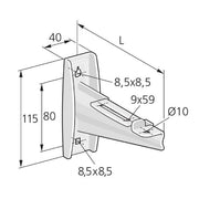 Pflitsch - Ausleger für Kabeltragsystem Auslegerkonsole GK K X15 120 V4A 166mm