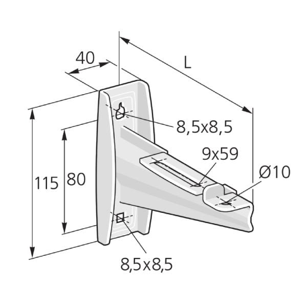 Pflitsch - Ausleger für Kabeltragsystem Auslegerkonsole GK K X15 120 V4A 166mm