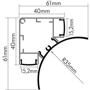 Nobile - Zubehör/Ersatzteile für Lichtschlauch/-band Alu Eck-Profil 2m 5011150002 Abdeckung transp