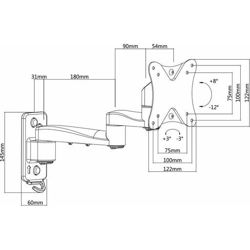 E+P Elektrik - Halterung für Audio-/Videosysteme Wandhalterung WH 223 Stecksystem