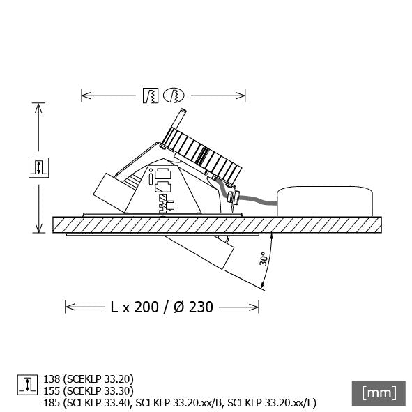 LTS Licht&Leuchten - Downlight/Strahler/Flutlicht LED-Einbaustrahler SCEKLP 33.20.55/B si Scene33 Backware 55°