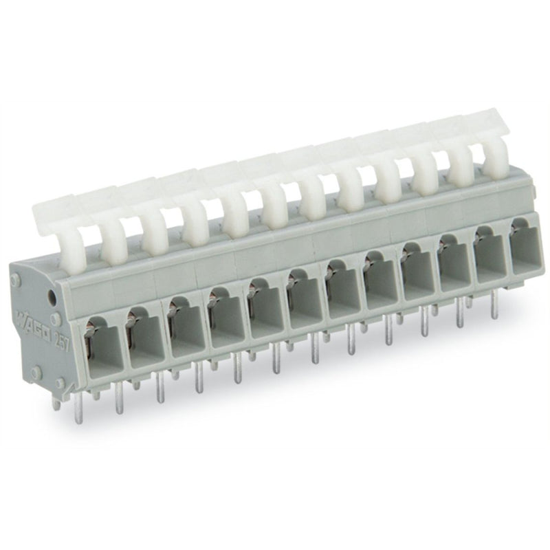WAGO - Leiterplattenklemme 257-458 Drücker,2,5 mm²,grau − 25 Stück