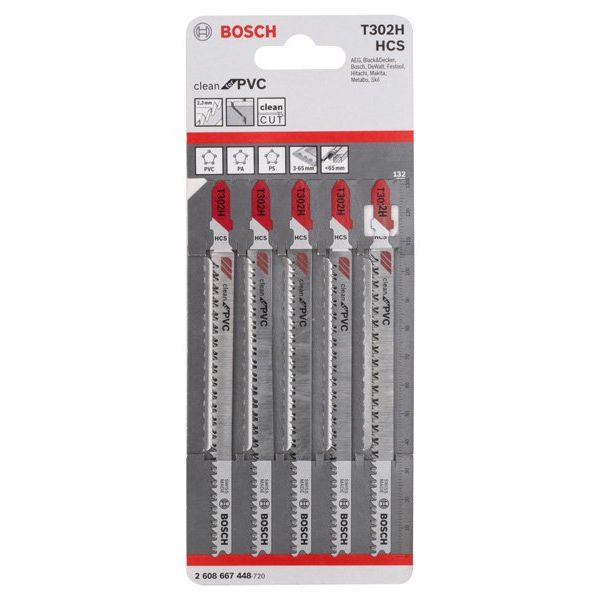 Bosch - Stichsägeblatt PRO Plastics PVC clean 2608667448 T302H Stichsägeblatt