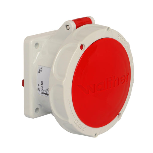 Walther Werke - CEE-Anbausteckdose (IEC 60309) Anbaudose gerade 32A 439403 4P 400-440V 3h IP67
