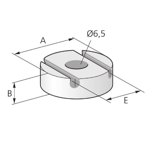 Pflitsch - Montageplatte für Kabeltragsystem Montagescheibe GK MS 2x3 D=20x6mm − 25 Stück