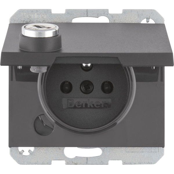 Berker - Steckdose m. Erdstift 6768117006 K.1,anth,ma