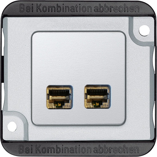 Merten - Kommunikationsanschlussdose Kupfer Anschlussmodul-RJ45 2-f. MEG4576-7022 Panzer Actassi