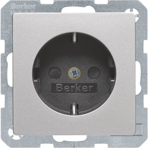 Berker - Steckdose SCHUKO-Steckdose alu/lack 47236084 mit erhöhtem BS