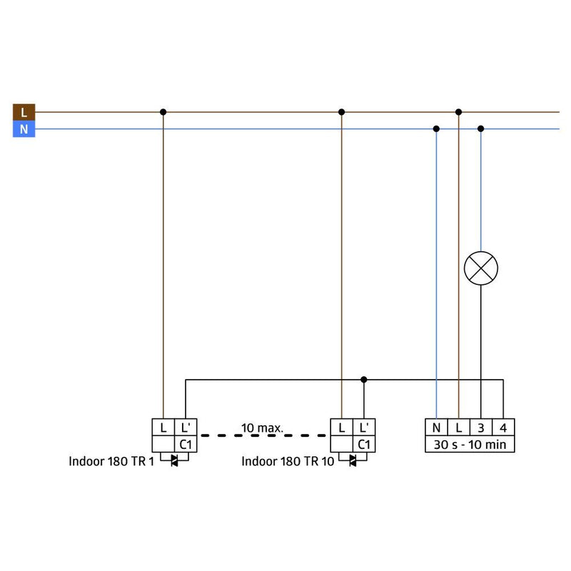 BEG Brück Electronic - Bewegungsmelder/Präsenzmelder komplett Programmierstick Indoor180TR o.Rahmen