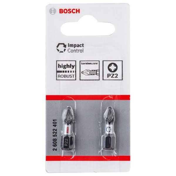 Bosch - Bit PRO Pozidriv Impact Bit, 2608522401 PZ2, 25 mm, 2-tlg