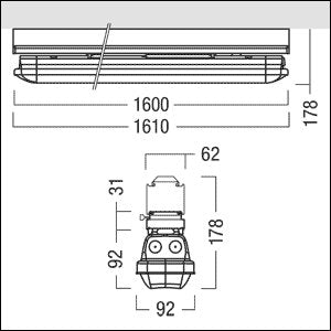Zumtobel Group - Decken - /Wandleuchte LED - Feuchtraumleuchte AMP L 6400 #42948303 840