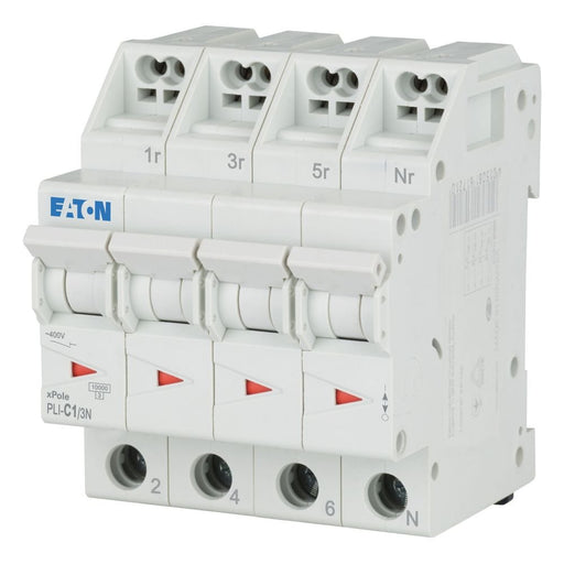 Eaton - Leitungsschutzschalter PLI-C1/3N 1 A, 3p+N,Steckkl. C