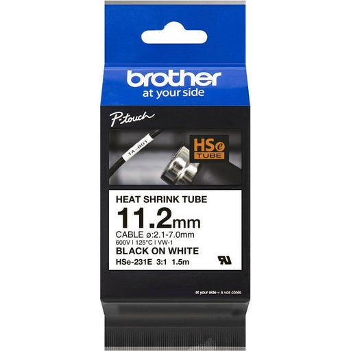 Brother - Schrumpfschlauch Schrumpfschlauchkassette HSe-231E ws/sw, 11,2mm, 1,5m