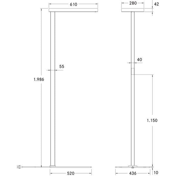 Brumberg Leuchten - Stehleuchte LED-Stehleuchte 77453694 4000K, silber
